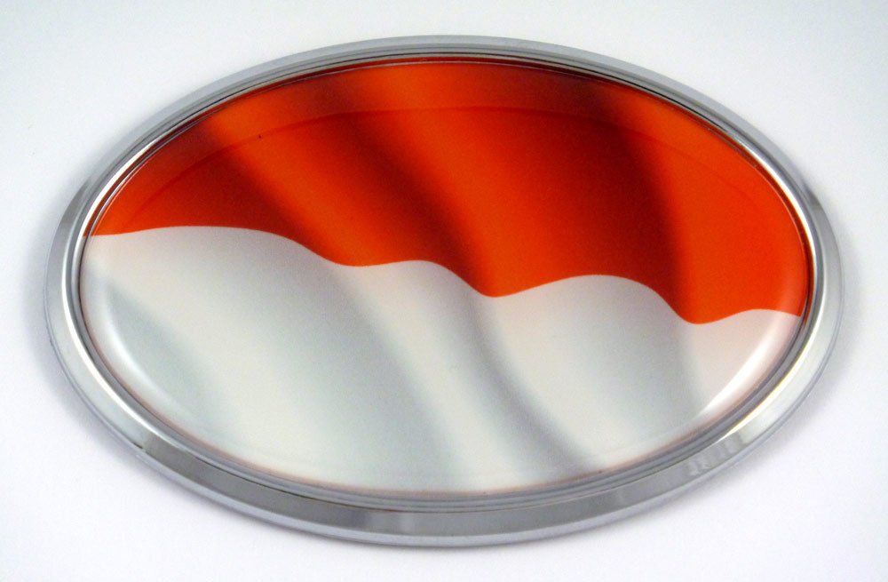 Indonesia Oval Car Chrome Emblem Decal Bumper Sticker