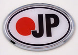 Japan JP Flag Car Chrome Emblem Bumper Sticker Flag Decal Oval