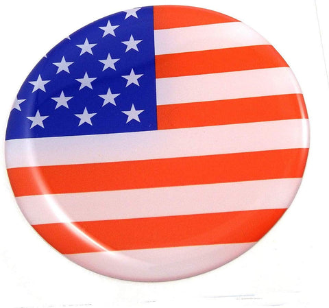 USA American Flag Round Domed Decal Emblem Car Bike 3D Sticker 2.44"