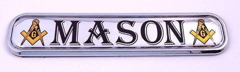 Mason Masonic Flag Chrome Emblem 3D auto Decal Sticker car Bike Boat 5.3"