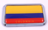 Colombia Flag rectanguglar Chrome Emblem 3D Car Decal Sticker 3" x 1.75"