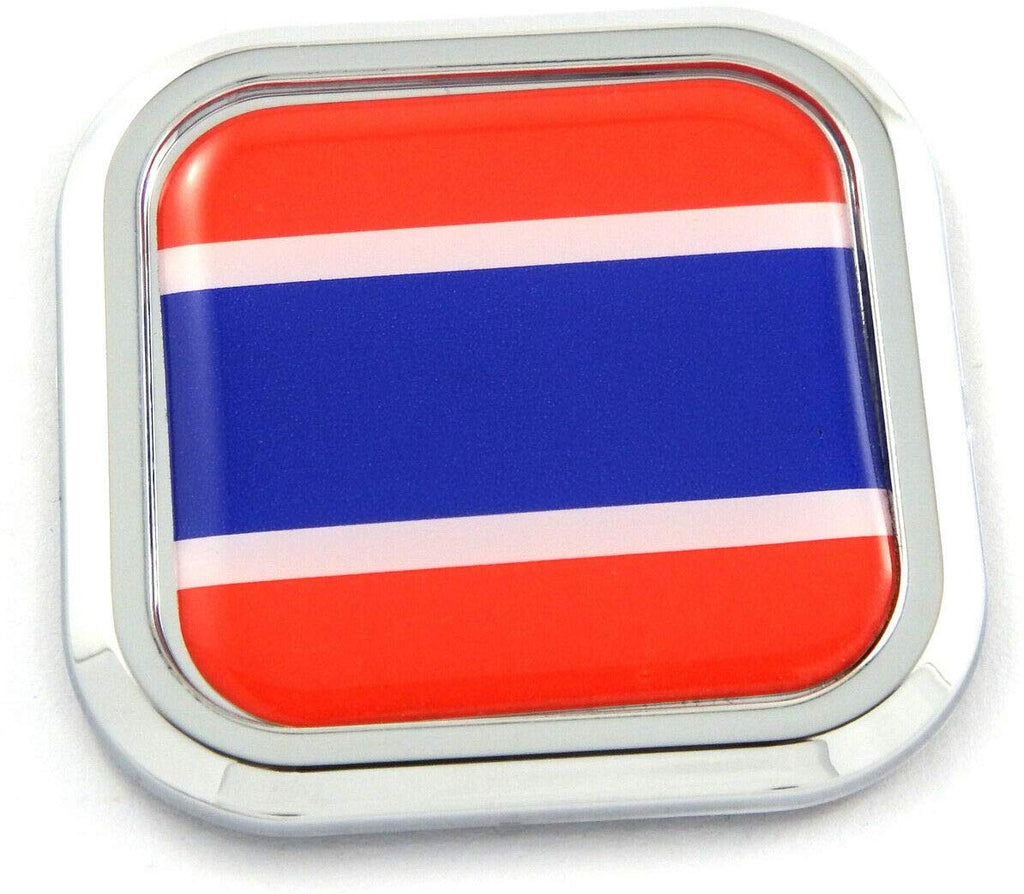 Thailand Flag Square Chrome rim Emblem Car 3D Decal Badge Hood Bumper sticker 2"