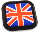 Great Britain Flag Square Black rim Emblem Car 3D Decal Badge Bumper sticker 2"