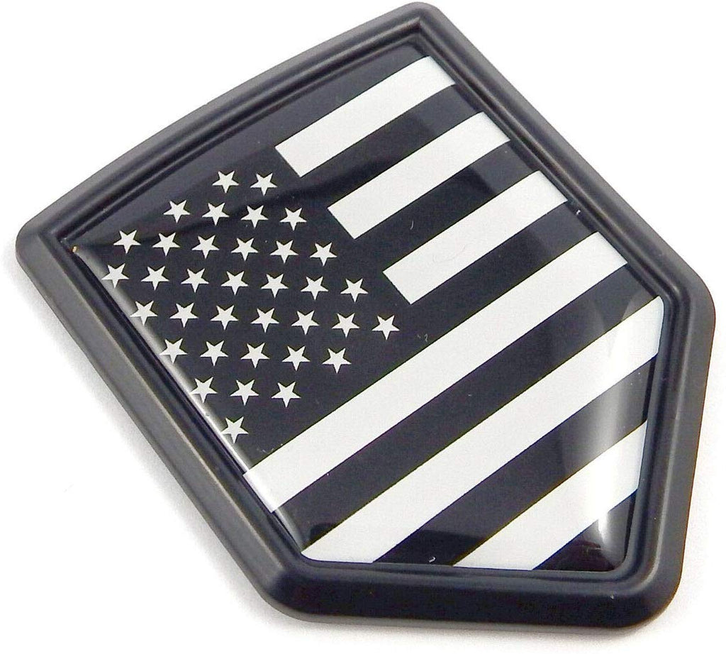 USA Black American Flag Black Shield Emblem Car Bike Decal Crest