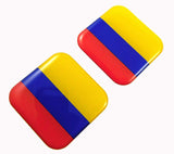 Colombia Flag Square Domed Decal Emblem car Bike Gel Stickers 1.5" 2pc.