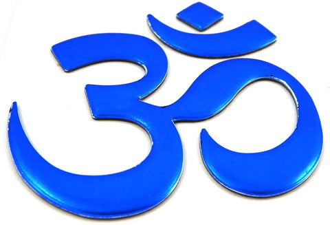 Aum Om Yoga Blue Decal Emblem 3D Sticker for car Bike 2.5" Flexible