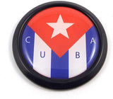 Cuba Cuban Black Round Flag Car Decal Emblem Bumper 3D Sticker 1.85"