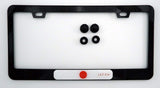Japan Japanese Flag Black Carbon Fiber Look Metal Car License Plate Frame Holder