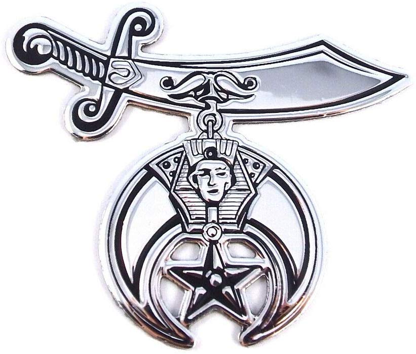 Shriners shriner chrome finish decal emblem 3D sticker car bike 2.75" flexible
