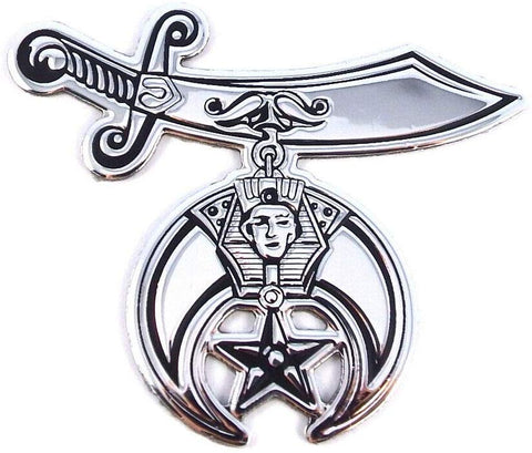 Shriners shriner chrome finish decal emblem 3D sticker car bike 2.75" flexible