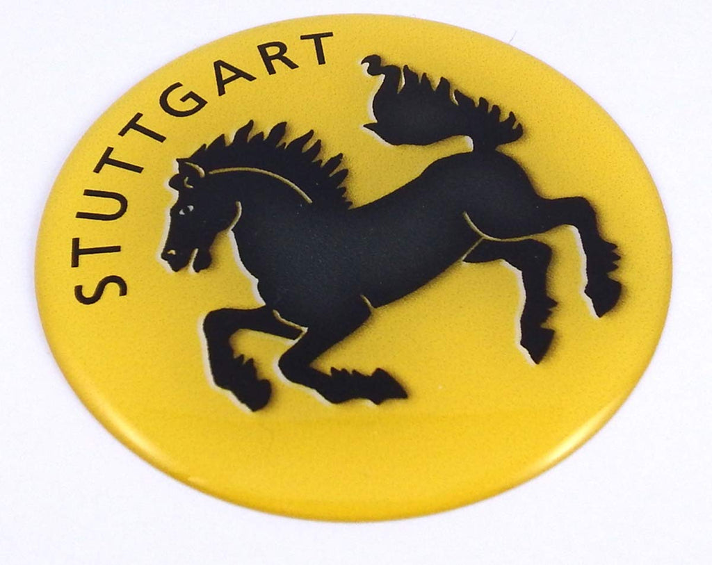 Stuttgart Flag Round Domed Decal Emblem Car Bike 3D Sticker 2.44"