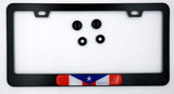 Puerto Rico Flag Metal Black Aluminium Car License Plate Frame Holder