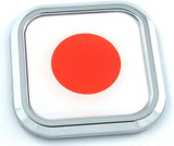 Japan Flag Square Chrome rim Emblem Car 3D Decal Badge Hood Bumper sticker 2"