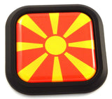 Macedonia Flag Square Black rim Emblem Car 3D Decal Badge Hood Bumper sticker 2"