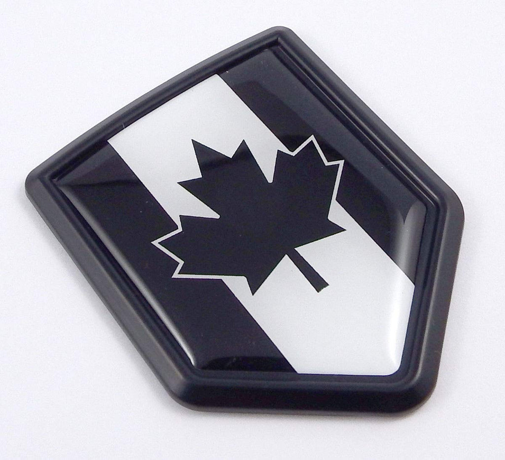Canada Black Flag Black Shield Car Bike Decal Crest Emblem 3D Sticker