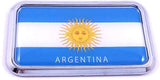 Argentina Flag rectanguglar Chrome Emblem 3D Car Decal Sticker 3" x 1.75"