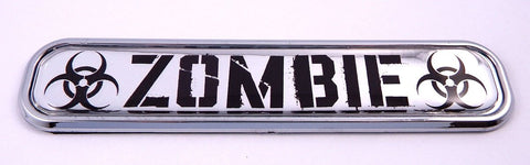 Zombie Flag Chrome Emblem 3D auto Decal Sticker car Bike Boat 5.3"