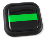 Green line park ranger Square Black rim Emblem Car 3D Decal Badge Bumper 2"