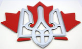 Ukraine Canada Trident Maple Leaf Decal Emblem 3D Sticker car Bike auto 2.75"