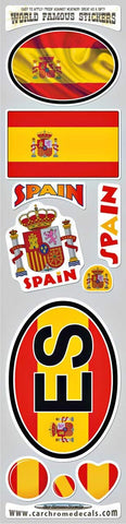 Spain 10 Stickers Set Spanish Flag Decals Bumper stiker car auto Bike Laptop