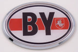 Belarus by Belorussian Car Chrome Emblem Bumper Sticker Flag Decal Oval
