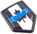 Canada Police Thin Blue line Flag Black Shield Car Bike Decal Crest Emblem