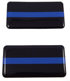Thin Blue line Police Flag Domed Decal 3D Sticker Emblem 2.6" Set of 2 Decals