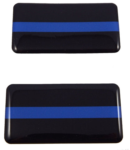 Thin Blue line Police Flag Domed Decal 3D Sticker Emblem 2.6" Set of 2 Decals