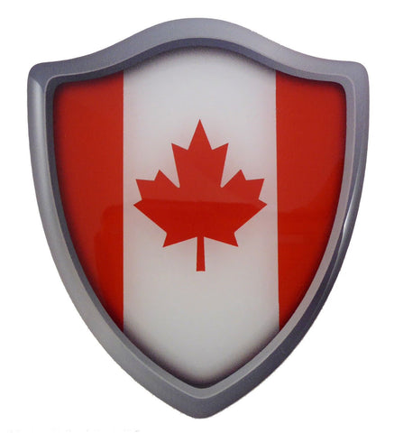 Canada flag Shield Domed Decal 3D Look edge Emblem Resin sticker 2.6"x3"