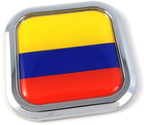 Columbia Flag Square Chrome rim Emblem Car 3D Decal Badge Hood Bumper sticker 2"