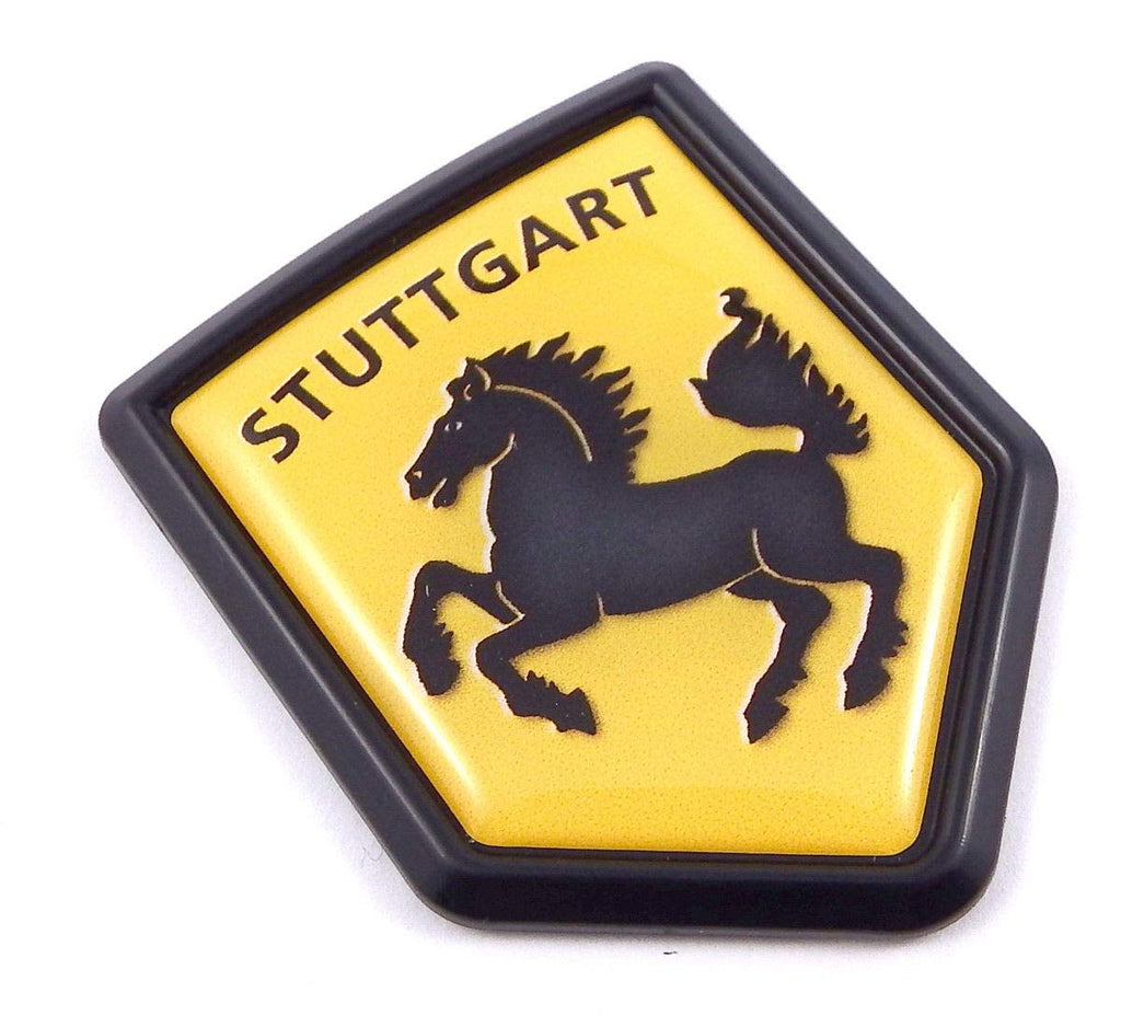 Stuttgart Flag Black Shield Emblem Car Bike Decal Crest 3D Sticker