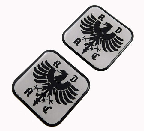 ADAC Square Domed Decal Emblem car Biker Gel Stickers 1.5" 2pc.