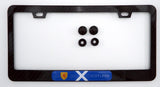 Scotland Scottish Flag Black Carbon Fiber Look Metal Car License Plate Frame