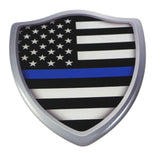 USA Police Thin Blue line Flag Shield Domed Decal 3D Look Emblem car 2.6"x3"