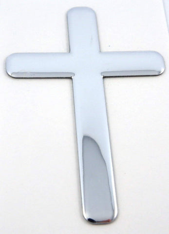 Jesus Cross Chrome Finish Decal Emblem 3D Sticker car Bike auto 2"x3"