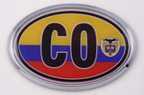 Colombia CO Flag Car Chrome Emblem Bumper Sticker flag decal oval