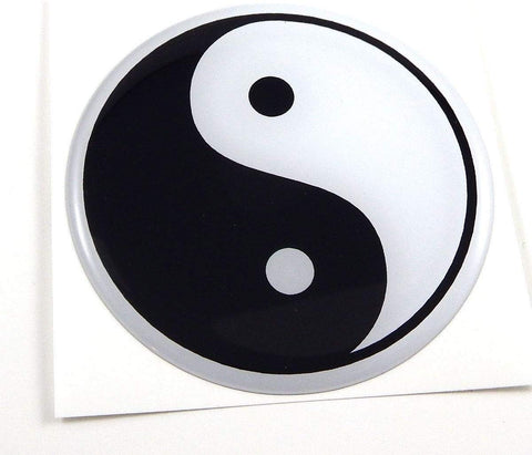Yin Yang Flag Round Domed car Decal Emblem 3D Sticker 2.44"