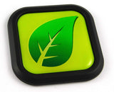 Green Leaf Flag Square Black rim Emblem Car 3D Decal Badge Bumper 2"