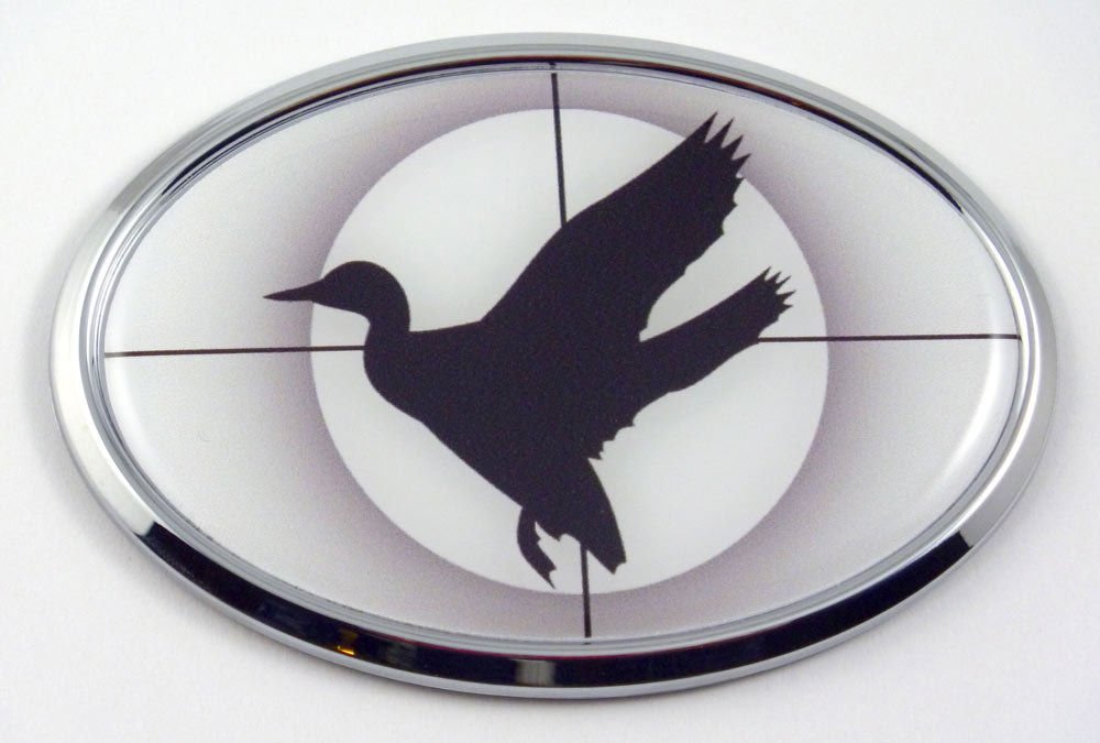 Duck Hunting Hunter's with Target Car Chrome Emblem Decal Trunk Sticker