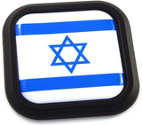 Israel Flag Square Black rim Emblem Car 3D Decal Badge Hood Bumper sticker 2"
