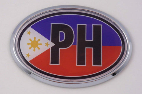 Philippine PH Car Chrome Emblem Bumper Sticker Flag Decal Oval Philippines