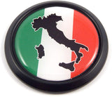 Italy Italia Black Round Flag Car Decal Emblem Bumper 3D Sticker 1.85"