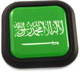 Saudi Arabia Flag Square Black rim Emblem Car 3D Decal Badge Bumper sticker 2"