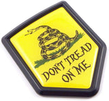 Don't Tread on Me American Flag Black Shield Car Bike Decal Crest Emblem