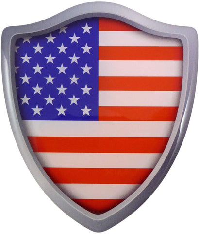 USA American Flag Shield Domed Decal 3D Look Edge Emblem Resin Sticker 2.6"x3"