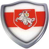 Belarus Flag Shield Domed Decal 3D Look Emblem Resin car Sticker 2.6"x3"