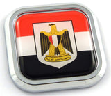 Egypt Flag Square Chrome rim Emblem Car 3D Decal Badge Hood Bumper sticker 2"