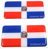 Dominican Republic Flag Domed Decal 3D Sticker Emblem 2.6" Set of 2 Decals