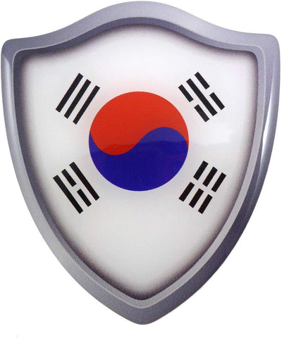 Korea South Flag Shield Domed Decal 3D Look Edge Emblem Resin carsticker 2.6"x3"