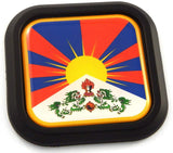Tibet Flag Square Black rim Emblem Car 3D Decal Badge Hood Bumper sticker 2"
